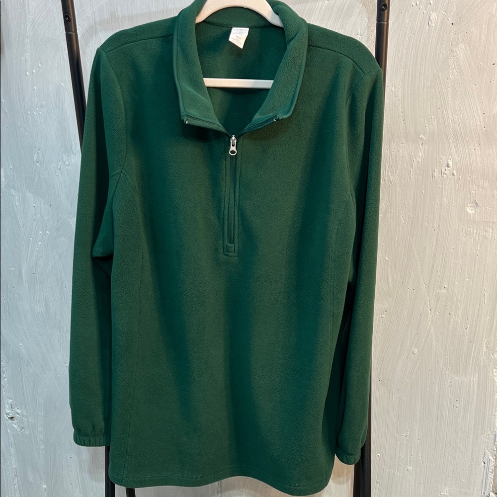 Livi for Lane Bryant green 1/4 zip fleece sweatshirt women’s plus 18/20